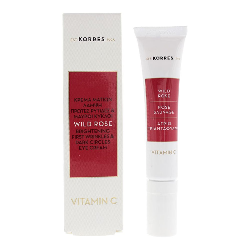 Korres Wild Rose Brightening First Wrinkles Dark Circles VitaminC Eye Cream 15ml