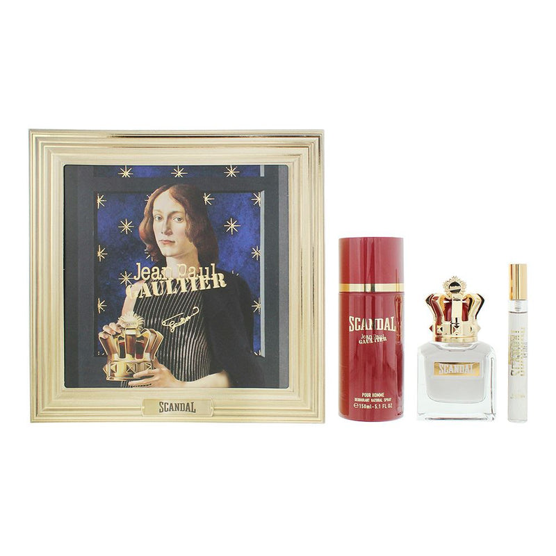 Jean Paul Gaultier Scandal Pour Homme 3pc Gift Set EDT 50ml ဴ 10ml Deo Spray