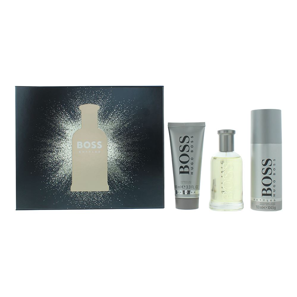 Hugo Boss Bottled 3 Piece Gift Set For Men — Red Label Outlet