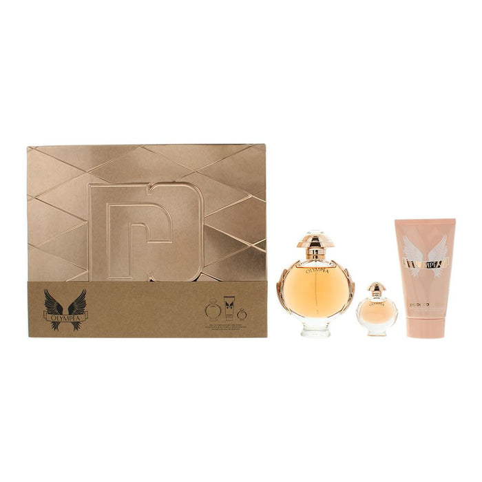 Paco Rabanne Olympea 3 Piece Gift Set: Eau de Parfum 50ml - Eau de Parfum 6ml - Body Lotion 75ml For Women