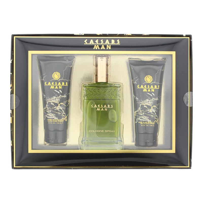 Caesars Man Set Cologne120ml-Hair Body Wash 100ml-Aftershave Balm 100ml For Men