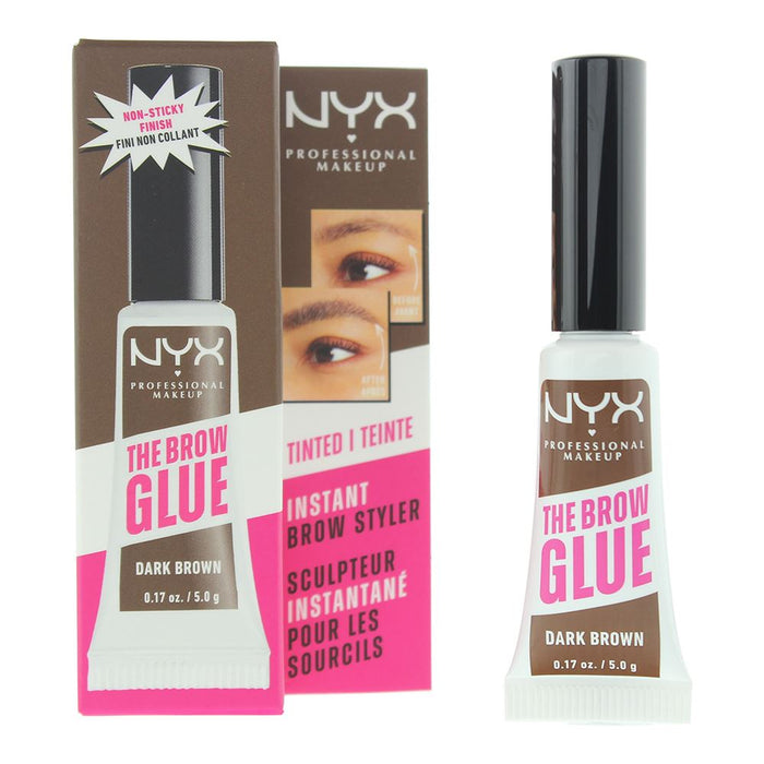 NYX The Brow Glue Dark Brown Brow Gel 5g For Women