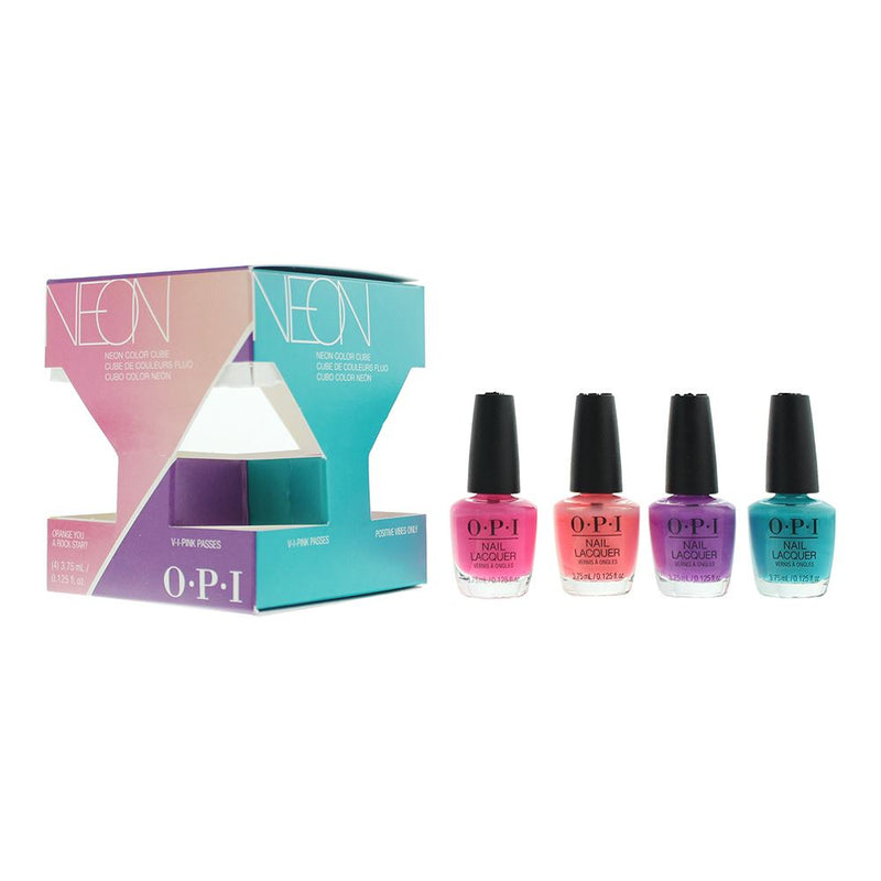 OPI Neon Color Cube Gift Set Mini Nail Polish 4 X 3.75ml