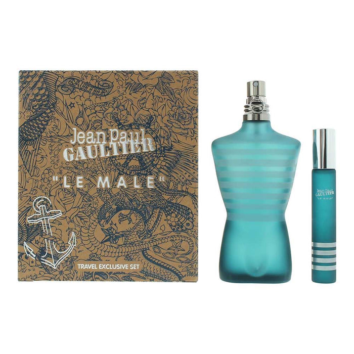 Jean Paul Gaultier Le Male 2 Piece Gift Set EDT 125ml EDT 20ml Spray For Him Men