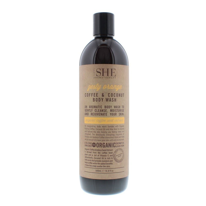Om She Coffee & Coconut Body Wash Zesty Orange 500ml