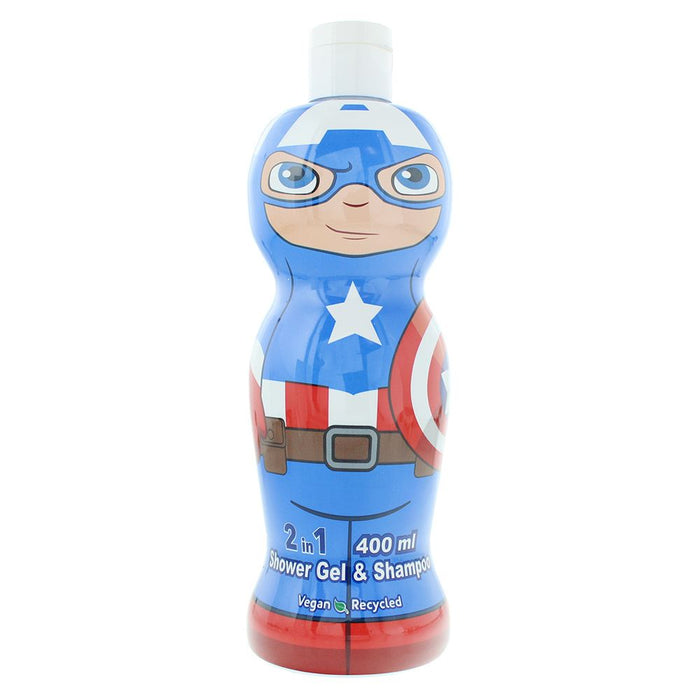 Marvel Captain America 2 In 1 Shower Gel Shampoo 400ml for Children