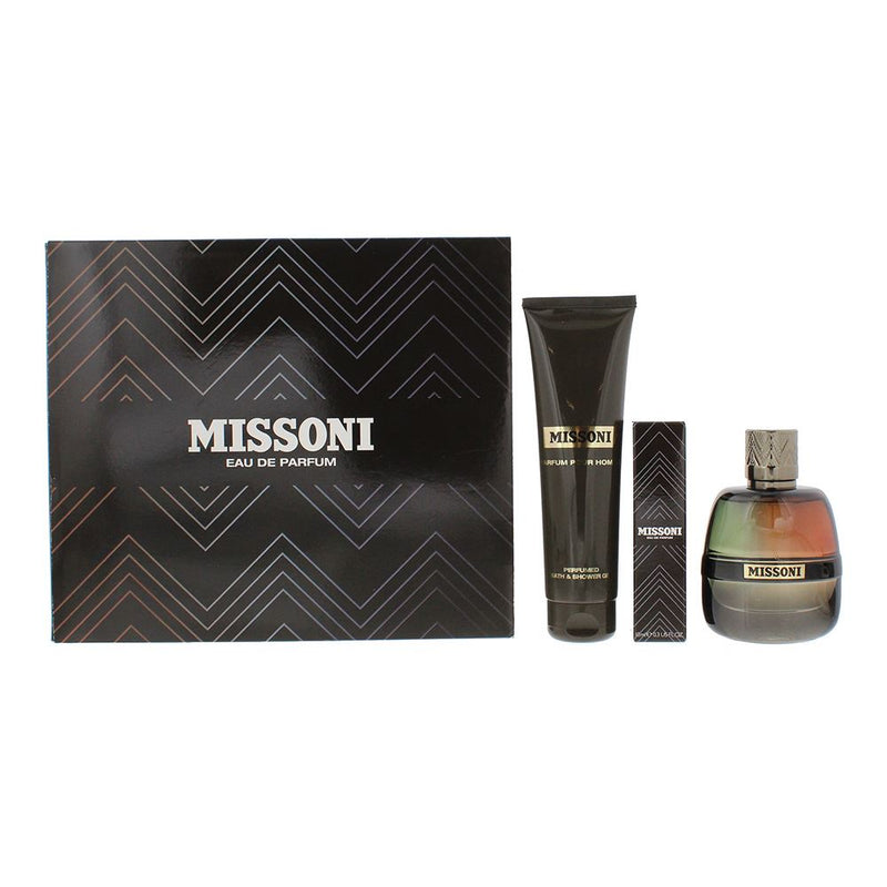 Missoni 3 Piece Gift Set: EDP 100ml - EDP 10ml - Shower Gel For Men