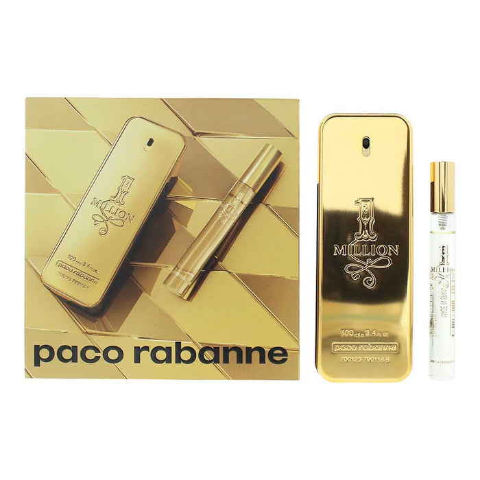 Paco Rabanne 1 Million 2 Piece Gift Set: EDT 100ml - EDT 10ml For Men
