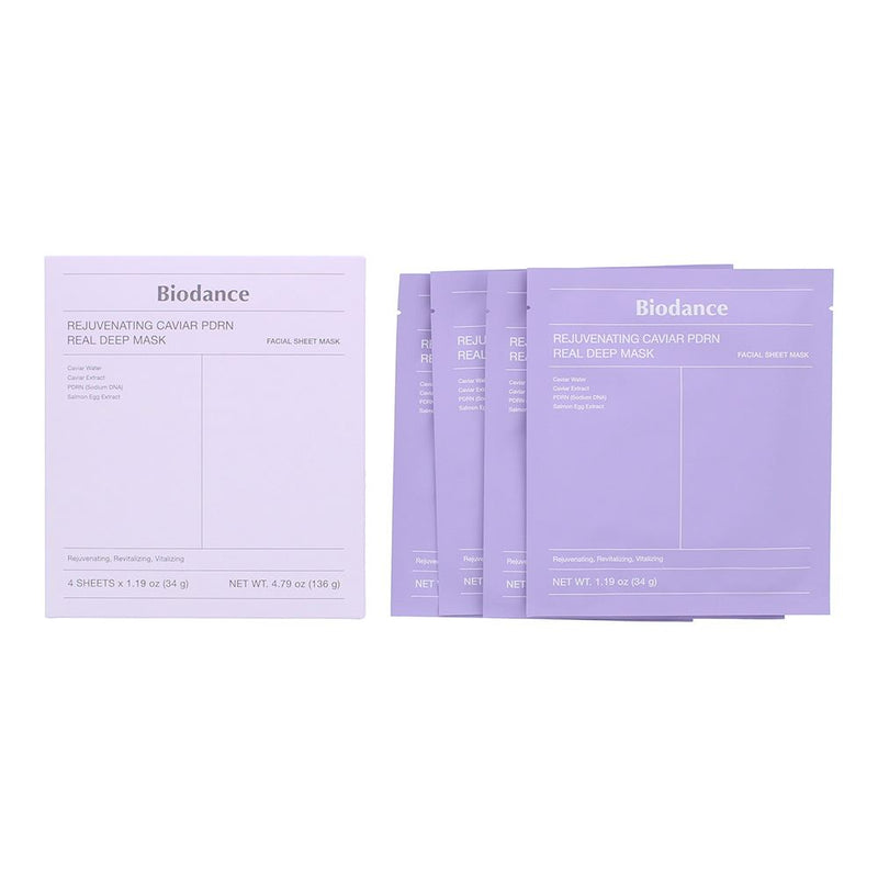 Biodance Rejuvenating Caviar Pdrn Real Deep Mask Sheets 4 x 34g For Women