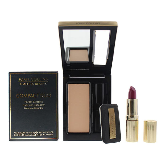 Joan Collins Compact Duo Powder 6G - Amanda Cream Lipstick 3.5G For Women