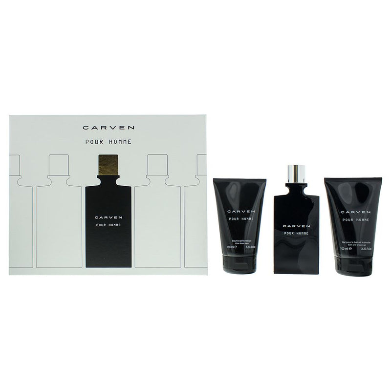 Carven Pour Homme EDT 100ml - After Shave Balm 100ml - Showerg Gel 100ml Men