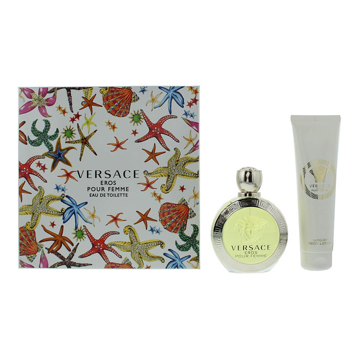 Versace Eros Pour Femme 2 Piece Gift Set: EDT 100ml - Body Lotion 15ml For Women