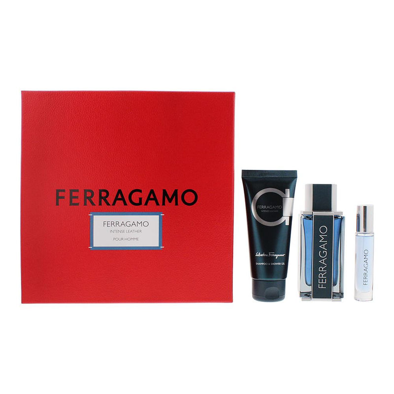 Salvatore Ferragamo Intense Leather Gift Set:EDP 100ml흉, Showergel 100ml Men