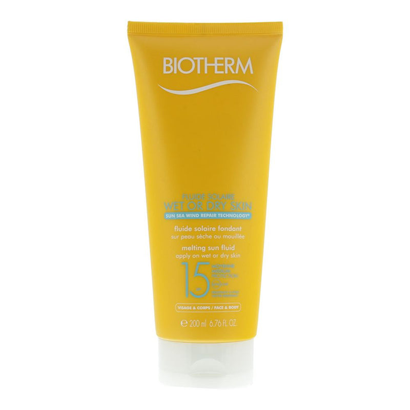 Biotherm Spf 15 For Face And Body Wet Or Dry Skin Melting Sun Fluid 200ml Unisex