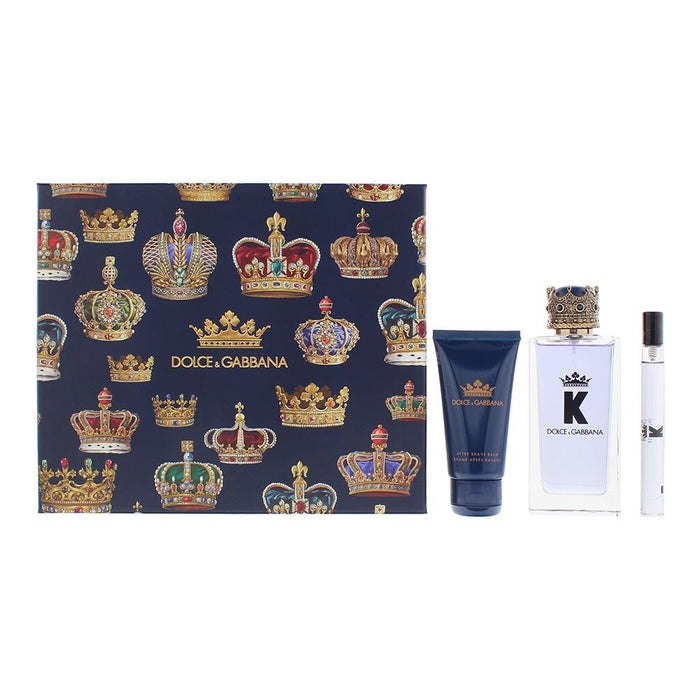 Dolce & Gabbana K 3 Piece Gift Set: EDT 100ml - Aftershave Balm 50ml - EDT 10ml