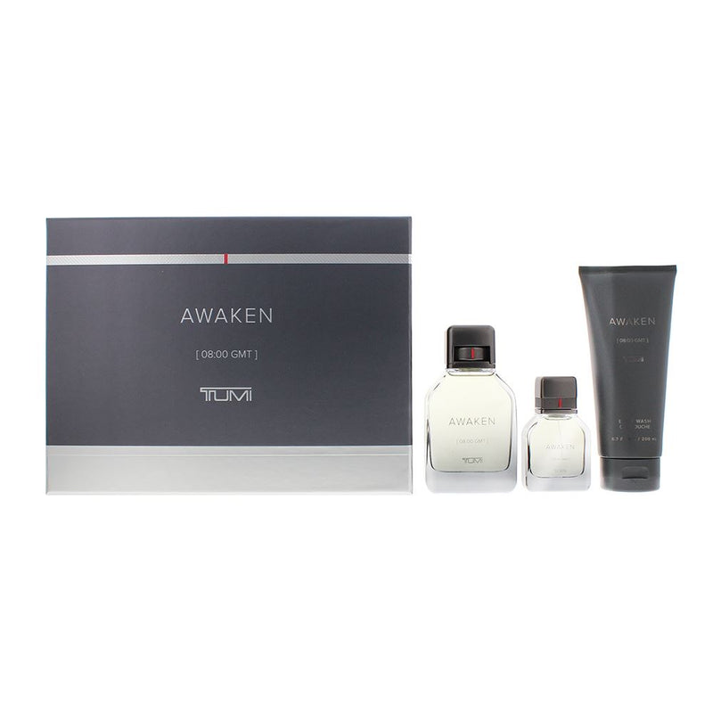 TUMI Awaken 3pc Gift Set - EDP 100ml - EDP 30ml - Body Wash 200ml For Men