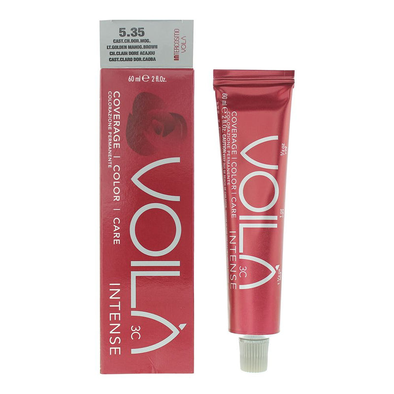 Intercosmo Voila 3C 5.35 Light Golden Mahgant Brown Hair Colour 60ml For Women