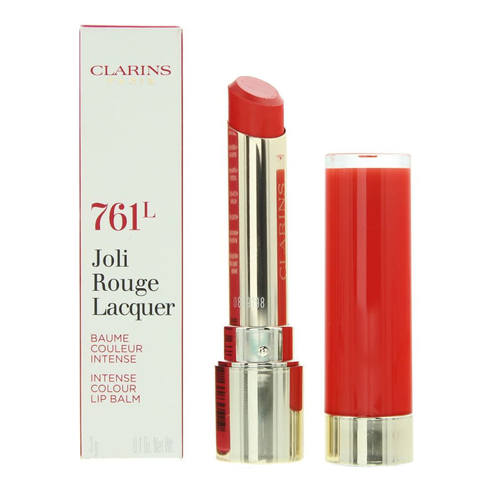 Clarins Joli Rouge Lacquer 761L Spicy Chilli Lipstick 3g For Women