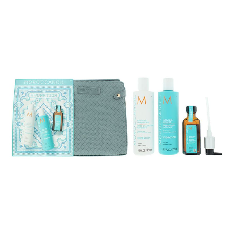 Moroccanoil Hydrating Hair 4 pcs Gift Set: Shampoo Mask Conditioner Bag Kit