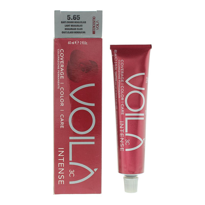 Intercosmo Voila 3C Intense 5.65 Light Beaujolais Hair Colour 60ml For Women