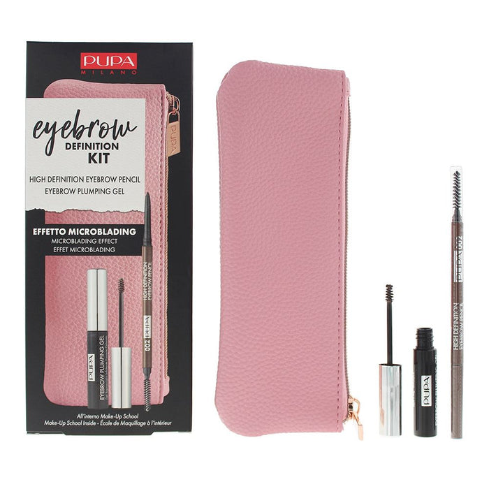 Pupa Definition Kit - Eyebrow Pencil 0.09g And Eyebrow Plumping Gel 4ml