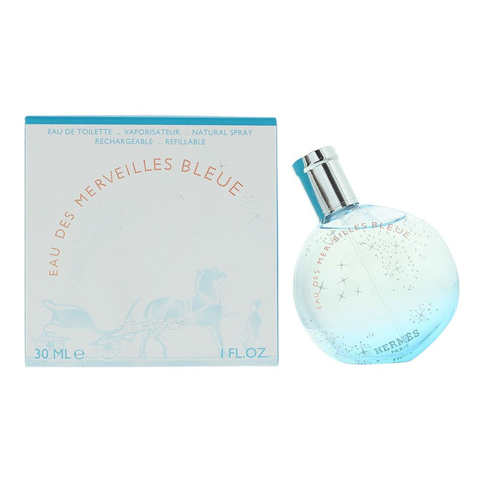Hermes Eau Des Merveilles Bleue Refillable Eau de Toilette 30ml Women Spray