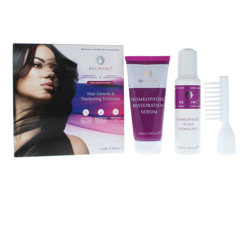 Regrowz Scalp Stimulant 75ml & Restoration Serum 75ml Gift Set Women