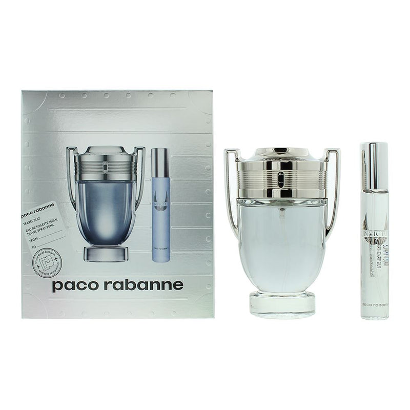 Paco Rabanne Invictus 2 Piece Gift Set: EDT 100ml - EDT 20ml For Men