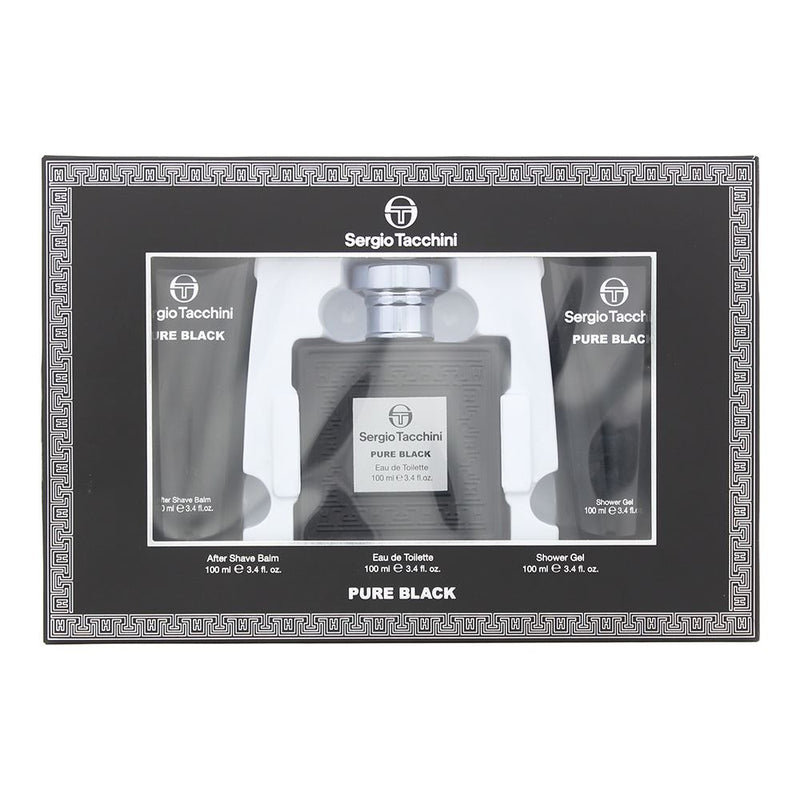 Sergio Tacchini Pure Black 3 Piece Gift Set For Men