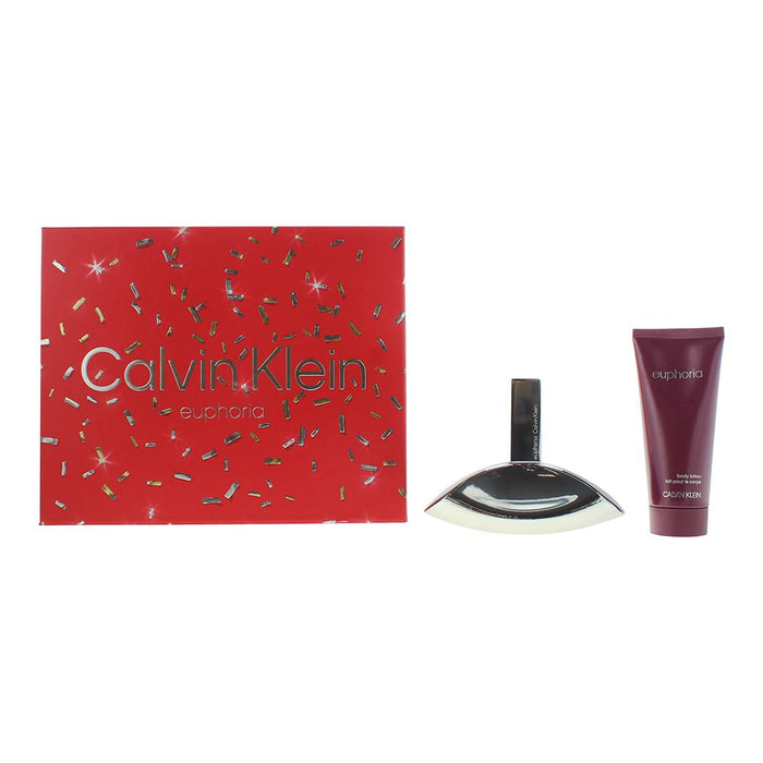 Calvin Klein Euphoria 2 Piece Gift Set: EDP 100ml - Body Lotion 100ml For Women