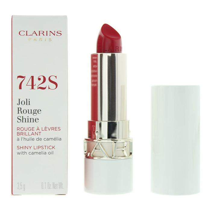 Clarins Joli Rouge Shine 742 S Pretty Red Lipstick 4g For Women Her Brand NEW