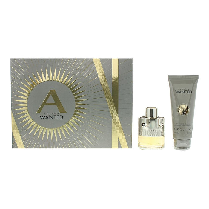 Azzaro Wanted 2 Piece Gift Set: EDT 50ml - Hair Body Shampoo 100ml Men