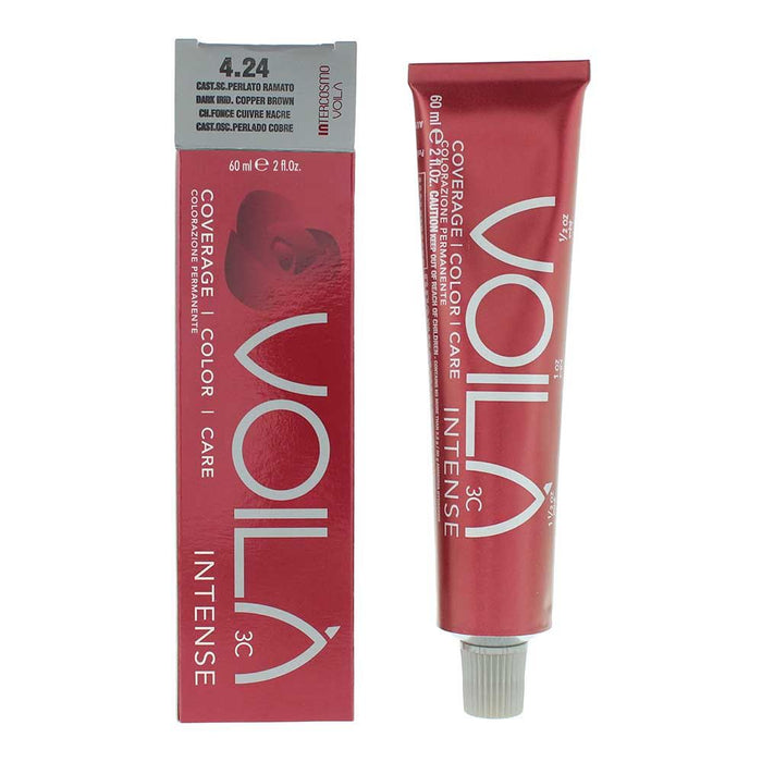 Intercosmo Voila Intense 4.24 Dark Irdi Copper Brown HairColour 60ml For Women