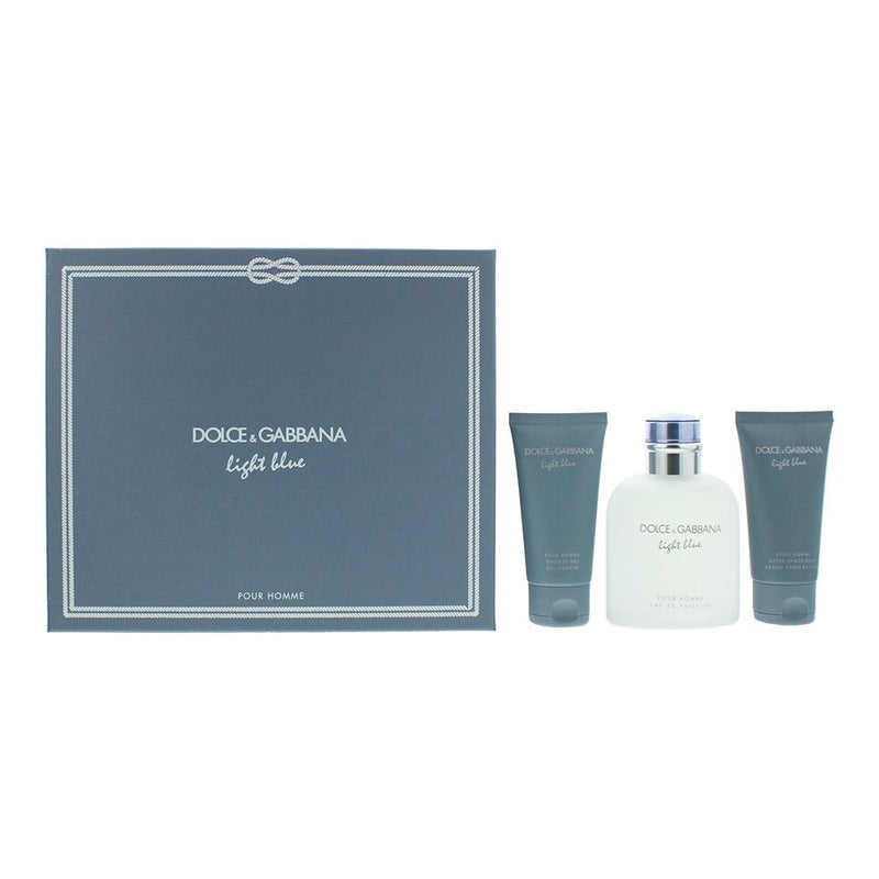Dolce & Gabbana Light Blue EDT 125ml Shower Gel 50ml Aftershave Balm 50ml Men