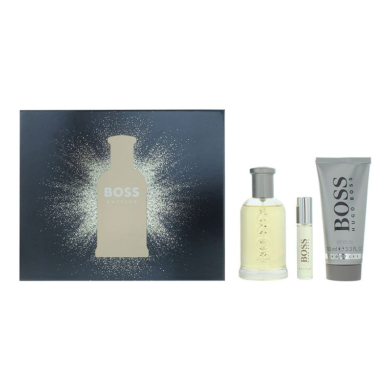 Hugo Boss Bottled 3pc Gift Set EDT 100ml  10ml  Shower Gel 100ml Men