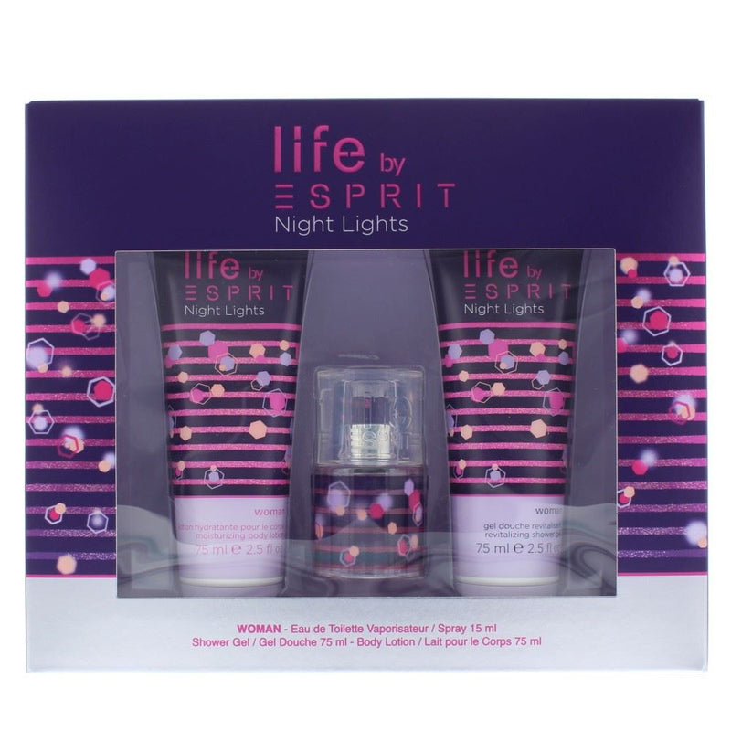 Esprit Life Night Lights Eau de Toilette 3 Pieces Gift Set Women
