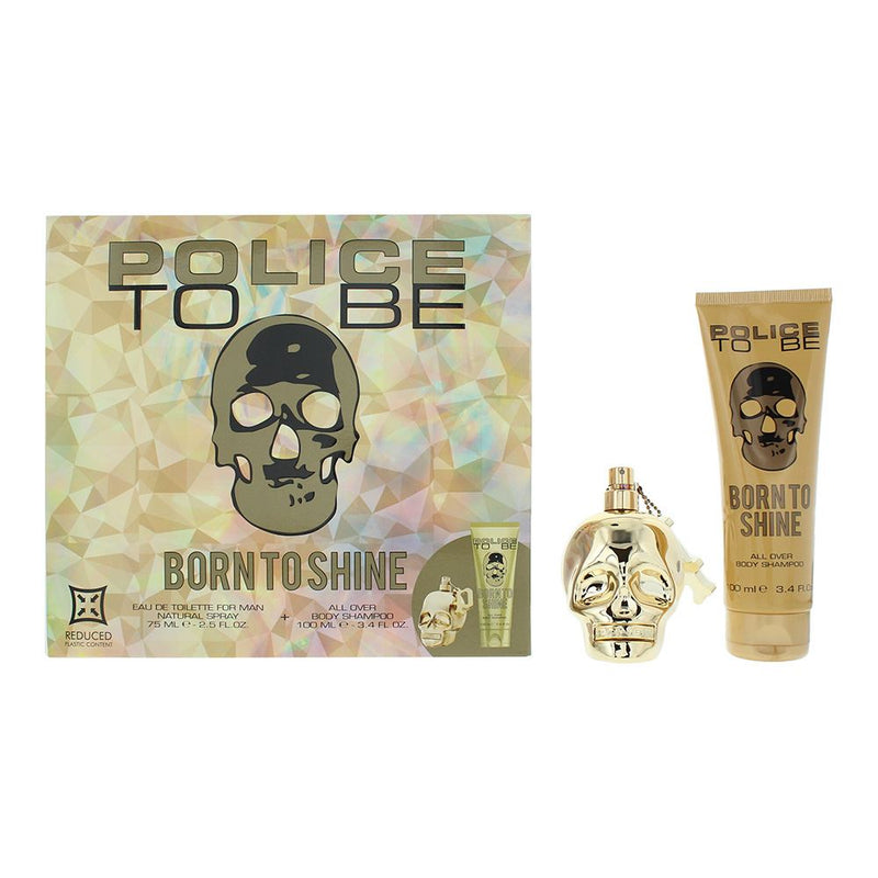 Police To Be Born To Shine For Man 2 Piece Gift Set For Men