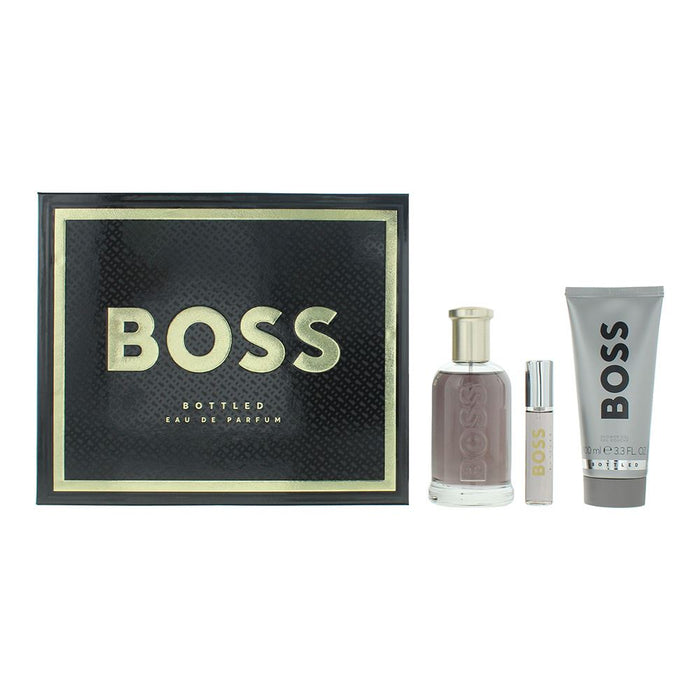Hugo Boss Bottled 3pc Gift Set EDP 100ml + 10ml EDP + Shower Gel for Men