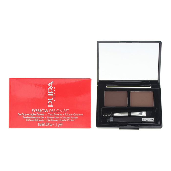 Pupa Eyebrow Design Set 003 Dark Brown 1.1g For Women
