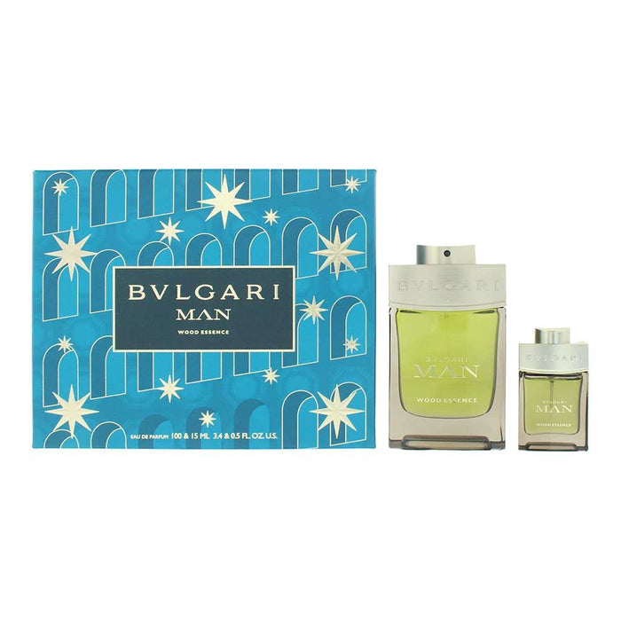 Bulgari Man Wood Essence 2 Piece Gift Set: EDP 100ml - EDP 15ml For Men