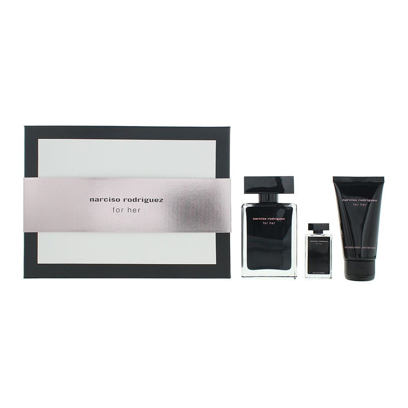 Narciso Rodriguez For Her 3pc Gift Set EDT 50ml  7.5ml  Body Lotion