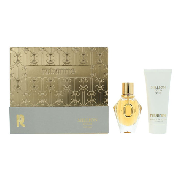 Paco Rabanne Million Gold 2 Pcs Gift Set: EDP 50ml - Body Lotion 100ml For Women