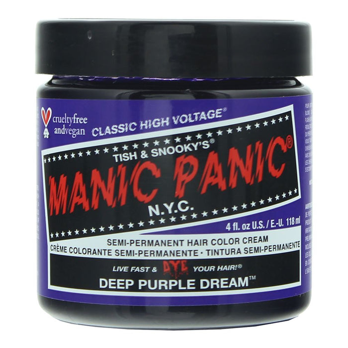 Manic PanicHV Deep Purple Semi-Permanent Hair Color Cream 118ml For Women
