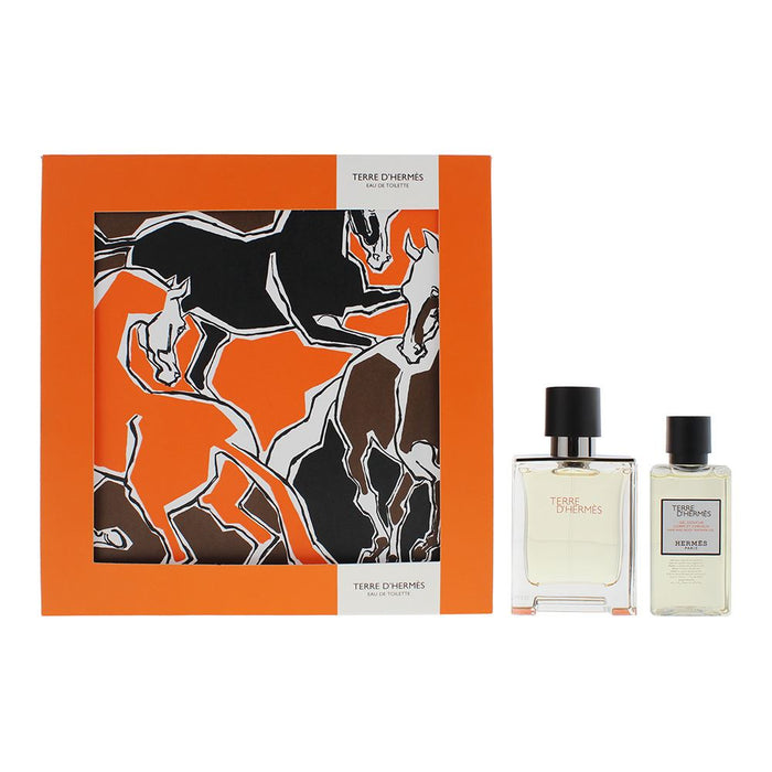 Hermes Terre D'Hermes 2 Piece Gift Set: EDT 50ml - Hair Body Shower Gel 40ml