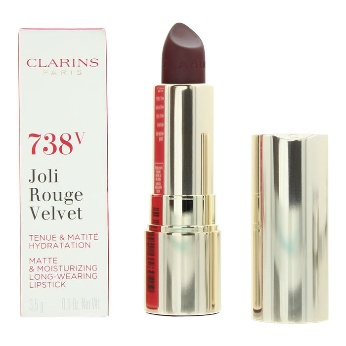 Clarins Joli Rouge Velvet 738V Royal Plum Lipstick 3.5g For Women