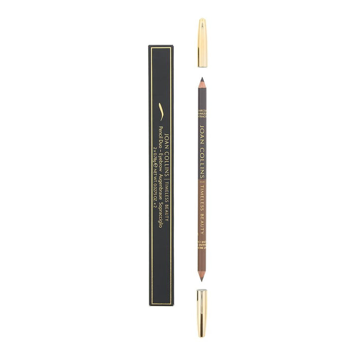 Joan Collins Eyebrow Pencil Duo Charcoal/Light Brown 1.56G For Women