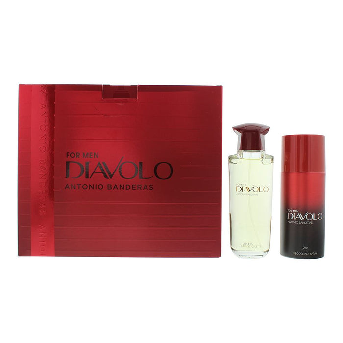 Antonio Banderas Diavolo 2Pcs Gift Set EDT 100ml Deodorant Spray 150ml Unisex Spray