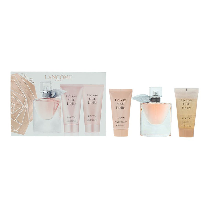 Lancome 3 Pcs Gift Set: EDP 30ml - Body Milk 50ml - Shower Gel 50ml For Women