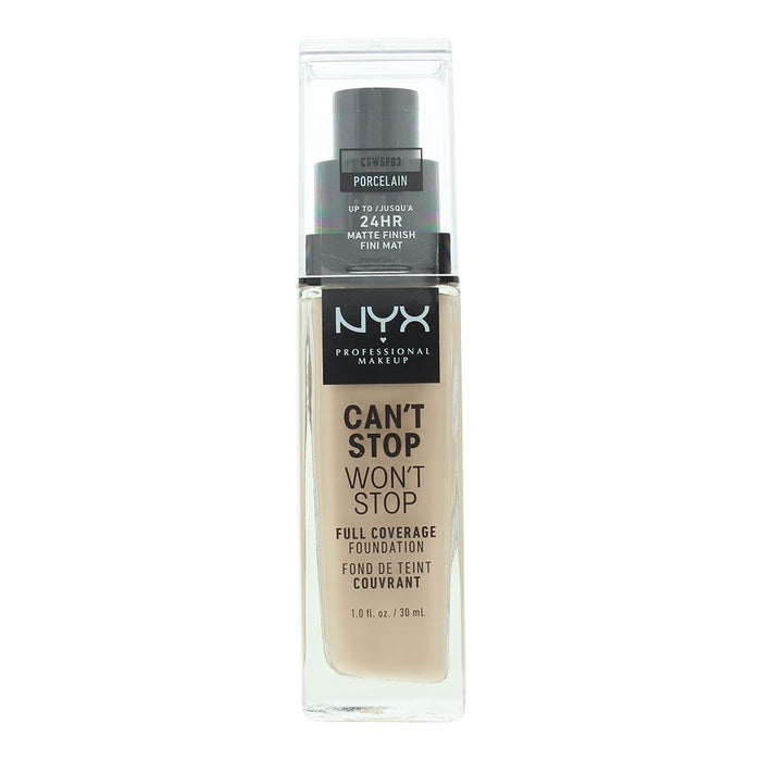 NYX Can't Stop Won't Stop 24H Porcelain Foundation 30ml For Women