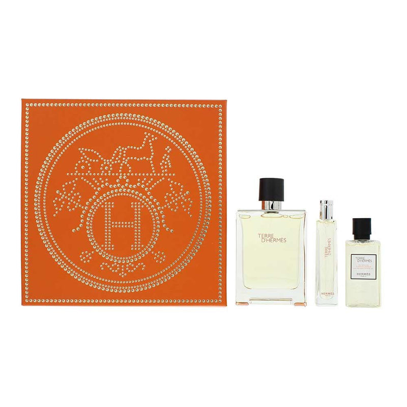 Hermes Terre D'Hermes 3 Pcs Gift Set: EDT 100ml  15ml  Shower Gel 40ml Men